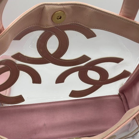 Chanel Vinyl Triple CC Clear Plastic PVC Transparent See-through Coco Tote Bag - Picture 14 of 16